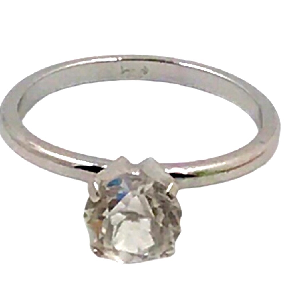 Vintage 80’s 💍 Uncas Vanderbilt Jewel 1 Carat Solitaire Crystal Ring Size 8